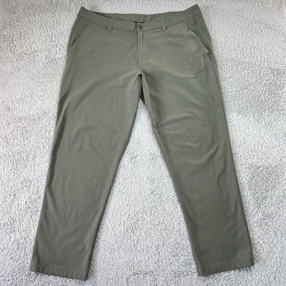 Lululemon ABC Classic Fit Trouser Pants Men‎ 42 Green Chino Stretch Performance